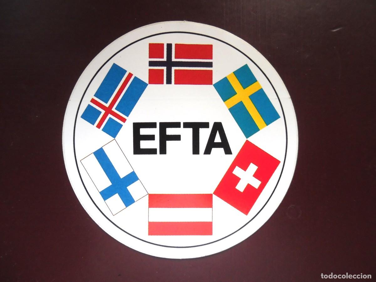 Pegatinas de colecci&oacute;n: Pegatina EFTA, 9 cm di&aacute;metro, Autocollants Barut, Ginebra, Suiza. A&ntilde;os 80, European Free Trade As.