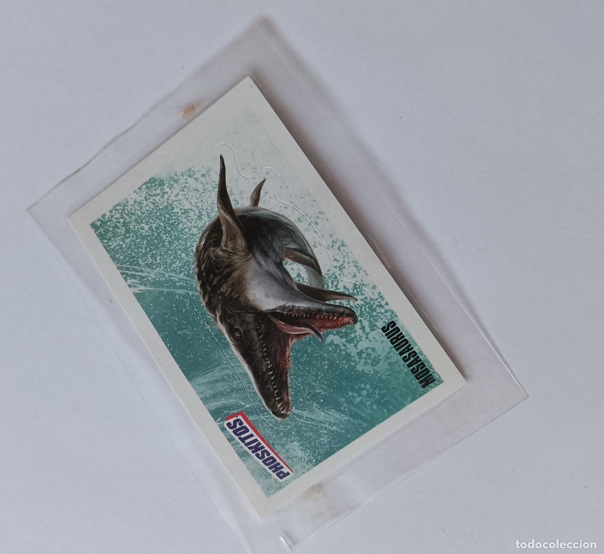 Sammlung von Aufklebern: phoskitos jurassic 2025 cromo pegatina sticker mosasaurus pelicula logo logotipo