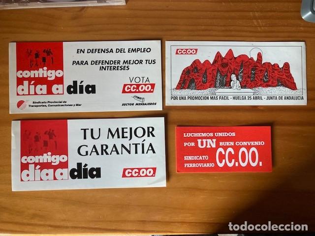 Pegatinas de colecci&oacute;n: LOTE 4 PEGATINAS CC.OO.