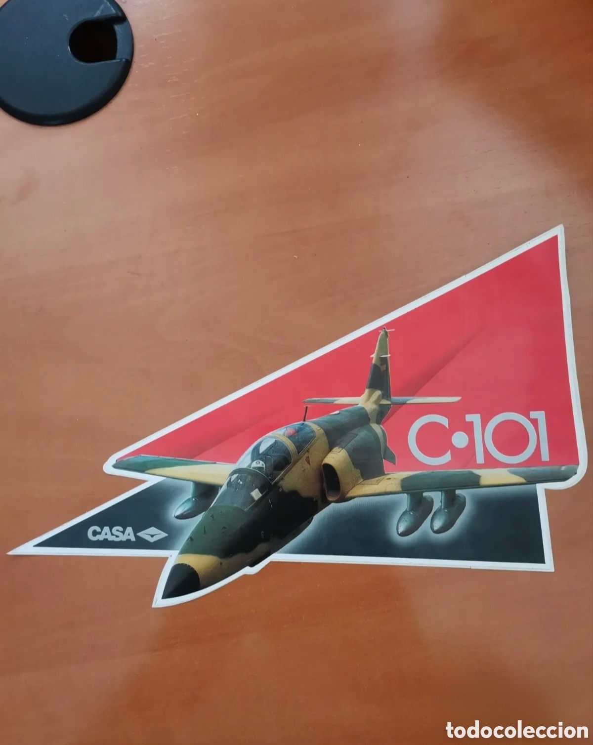 Pegatinas de colecci&oacute;n: PEGATINA PROMOCIONAL FINALES A&Ntilde;OS 80 DE CASA (CONSTRUCCIONES AERONAUTICAS) DE UN C-101. 15x24 CMS