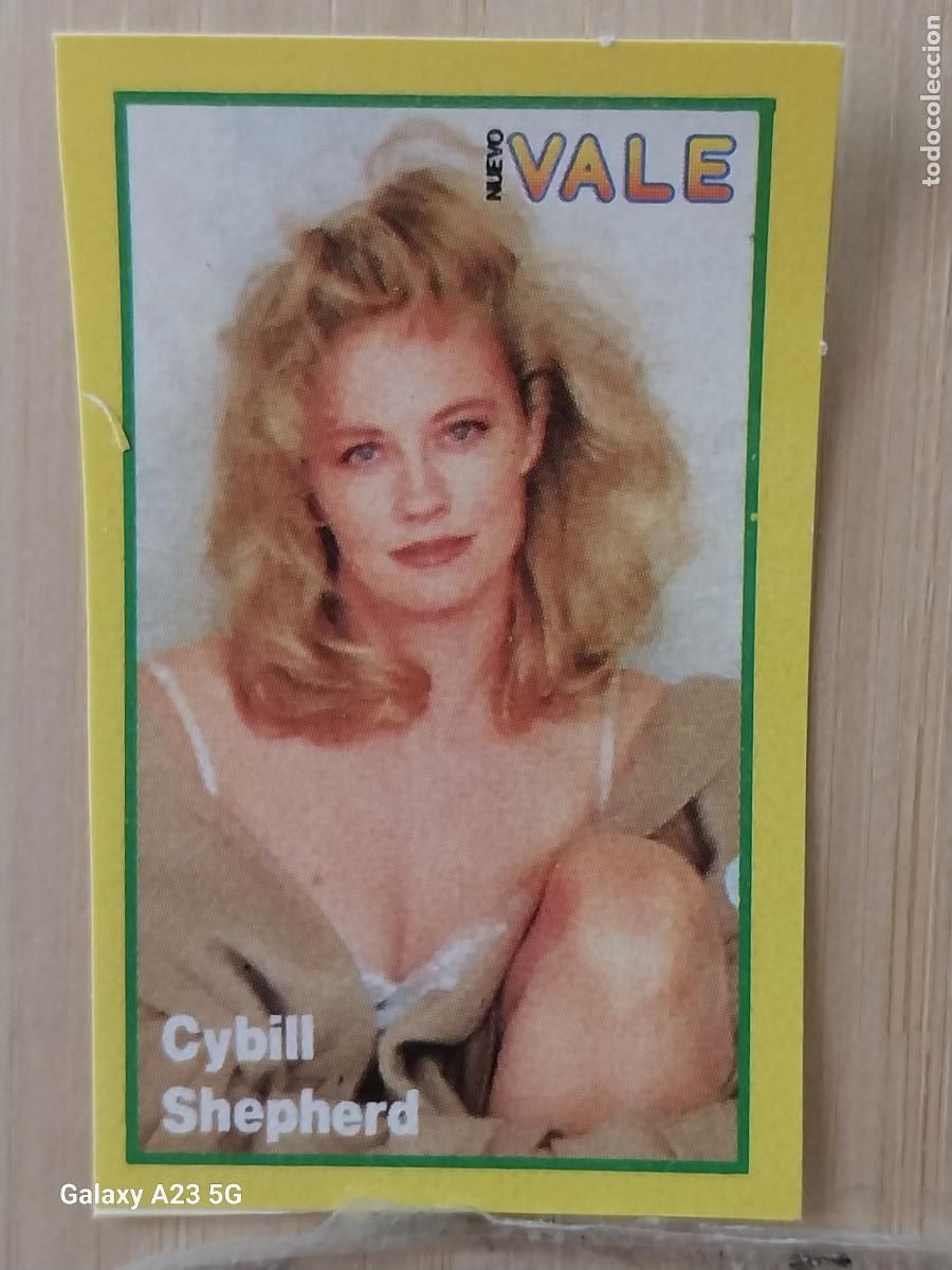 Pegatinas de colecci&oacute;n: CYBILL SHEPHERD PEGATINA ADHESIVO REVISTA NUEVO VALE 5.6X3.6CMS CROMO SIN PEGAR NUNCA