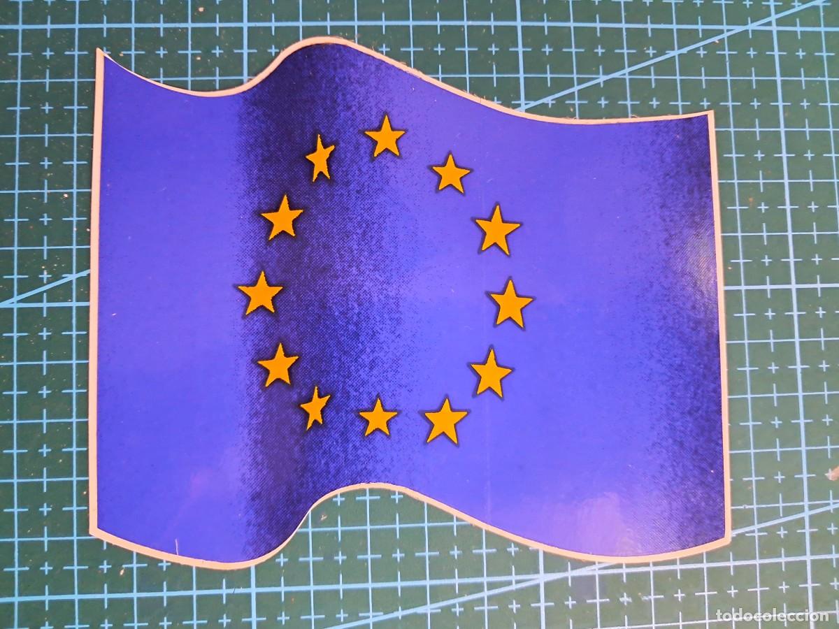 Pegatinas de colecci&oacute;n: Adhesivo o pegatina de la Bandera de la Comunidad europea - 1989 - (11 x 9,5 cm)
