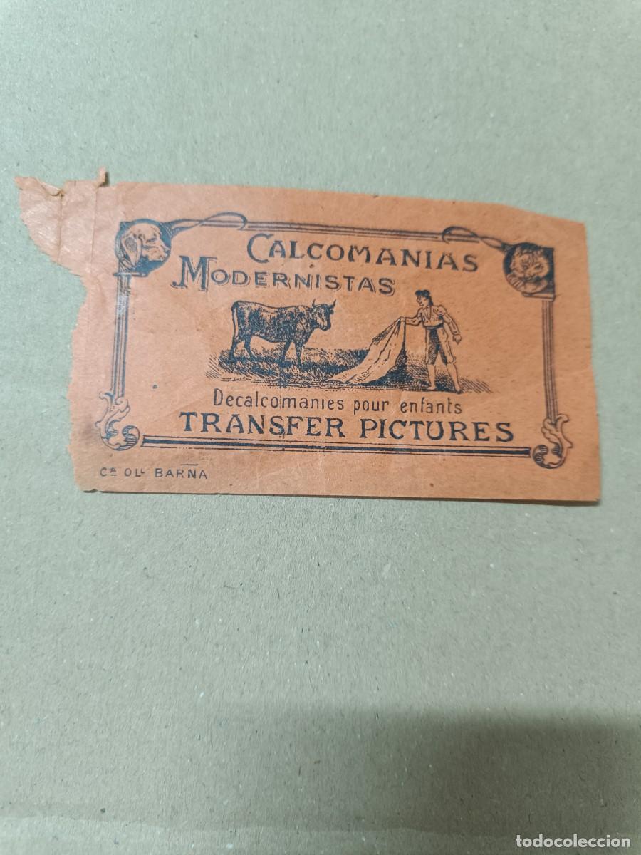 Pegatinas de colecci&oacute;n: ANTIGUA CALCOMANIA MODERNISTA CON DIBUJO TAURINO, PEGATINA ADHESIVO, BARCELONA -S2