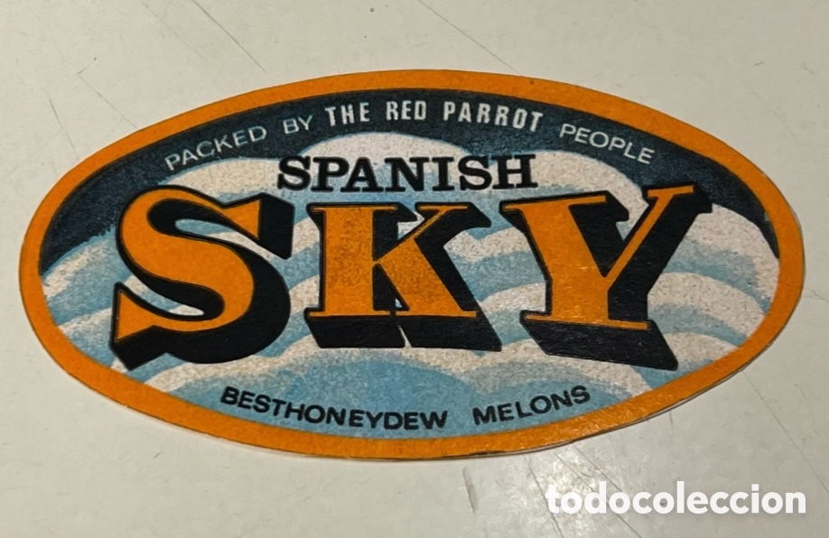Pegatinas de colecci&oacute;n: Pegatina. Spanish SKY. Besthoneydew Mel&oacute;n. A&ntilde;os 70.