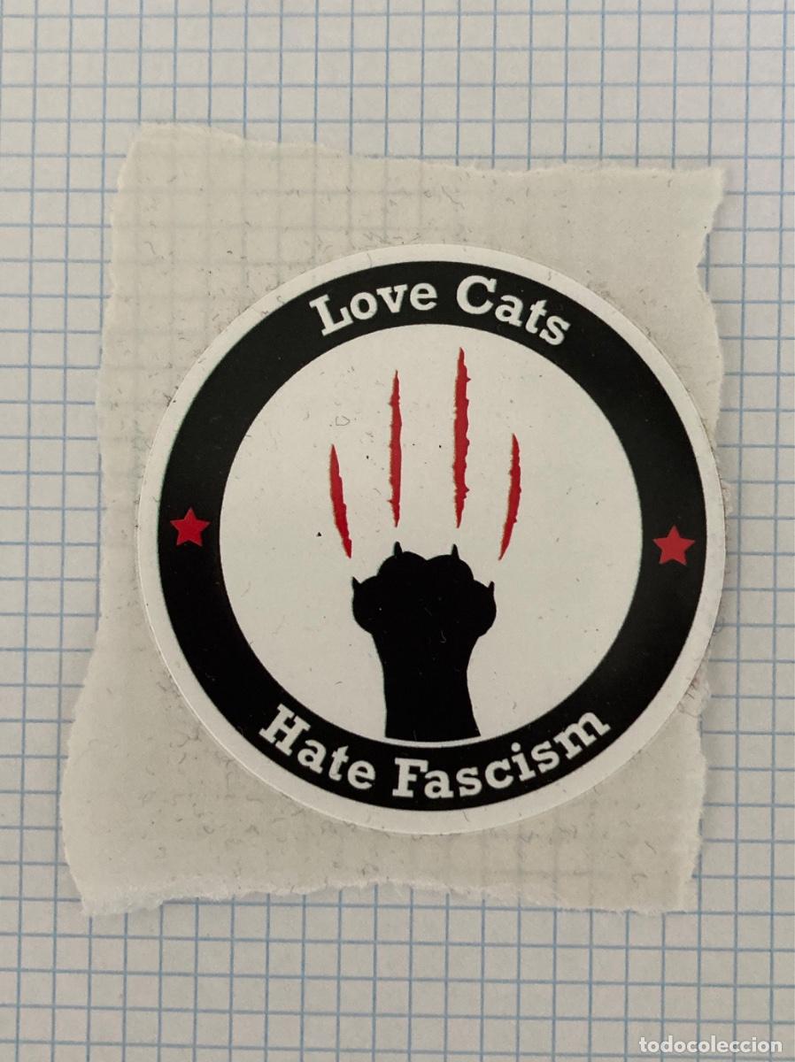 Autocollants de collection: Love cata Hate fascism pegatina antifascista