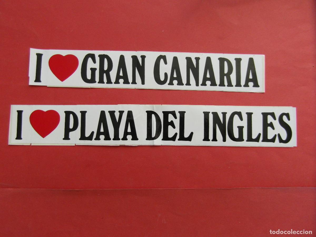 Pegatinas de colecci&oacute;n: 2 ADHESIVO PEGATINAS PLAYA DEL INGLES Y GRAN CANARIA - SIN USAR REVISA FOTOS