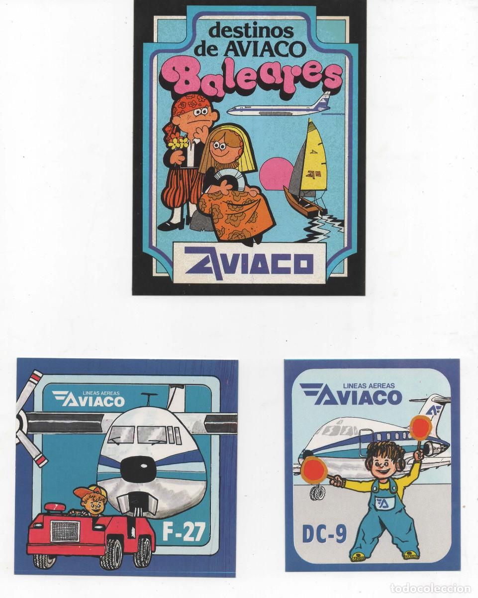 Pegatinas de colecci&oacute;n: Lote tres pegatinas Aviaco finales a&ntilde;os 80