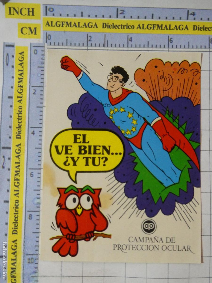 Pegatinas de colecci&oacute;n: PEGATINA CAMPA&Ntilde;A DE PROTECCI&Oacute;N OCULAR. B&Uacute;HO Y SUPERMAN. 116
