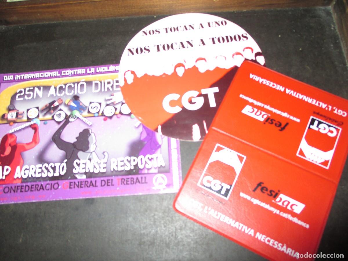 Pegatinas de colecci&oacute;n: 795- Lote Pol&iacute;tico Sindical CGT - Pegatinas, Folleto 25N y Tarjetero FESIBAC