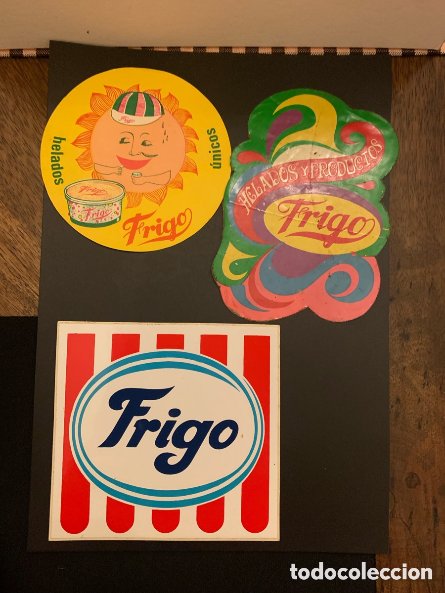 Pegatinas de colecci&oacute;n: LOTE DE 3 ANTIGUOS ADHESIVOS DE HELADOS FRIGO.
