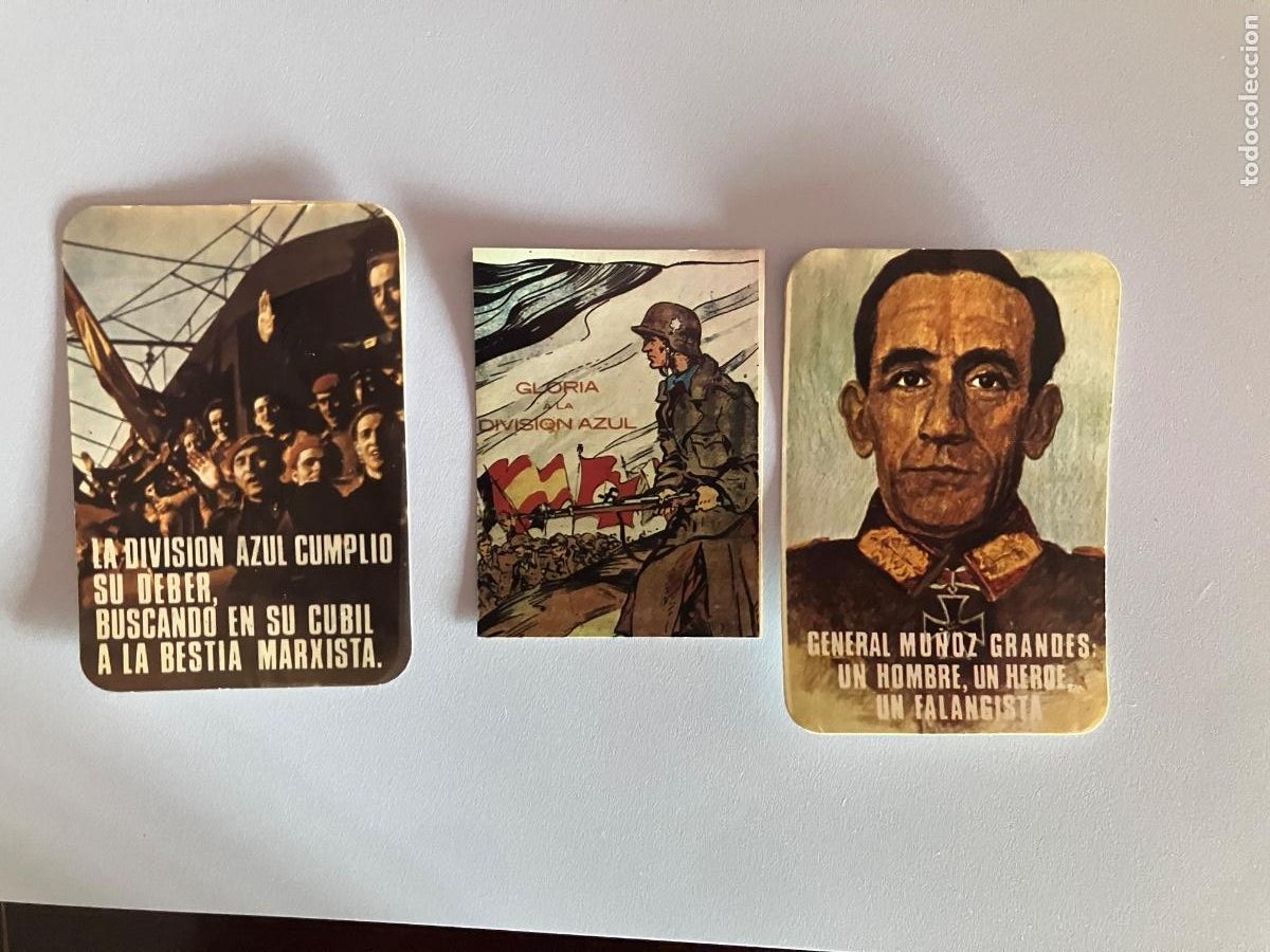 Pegatinas de colecci&oacute;n: 3 PEGATINAS DE LA DIVISI&Oacute;N AZUL AGUST&Iacute;N MU&Ntilde;OZ GRANDES