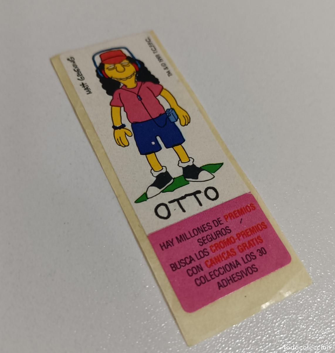 Pegatinas de colecci&oacute;n: cromo chicle simpsons simpson otto autobus sticker pegatina a&ntilde;os 90 1991 chicles oto promo canicas