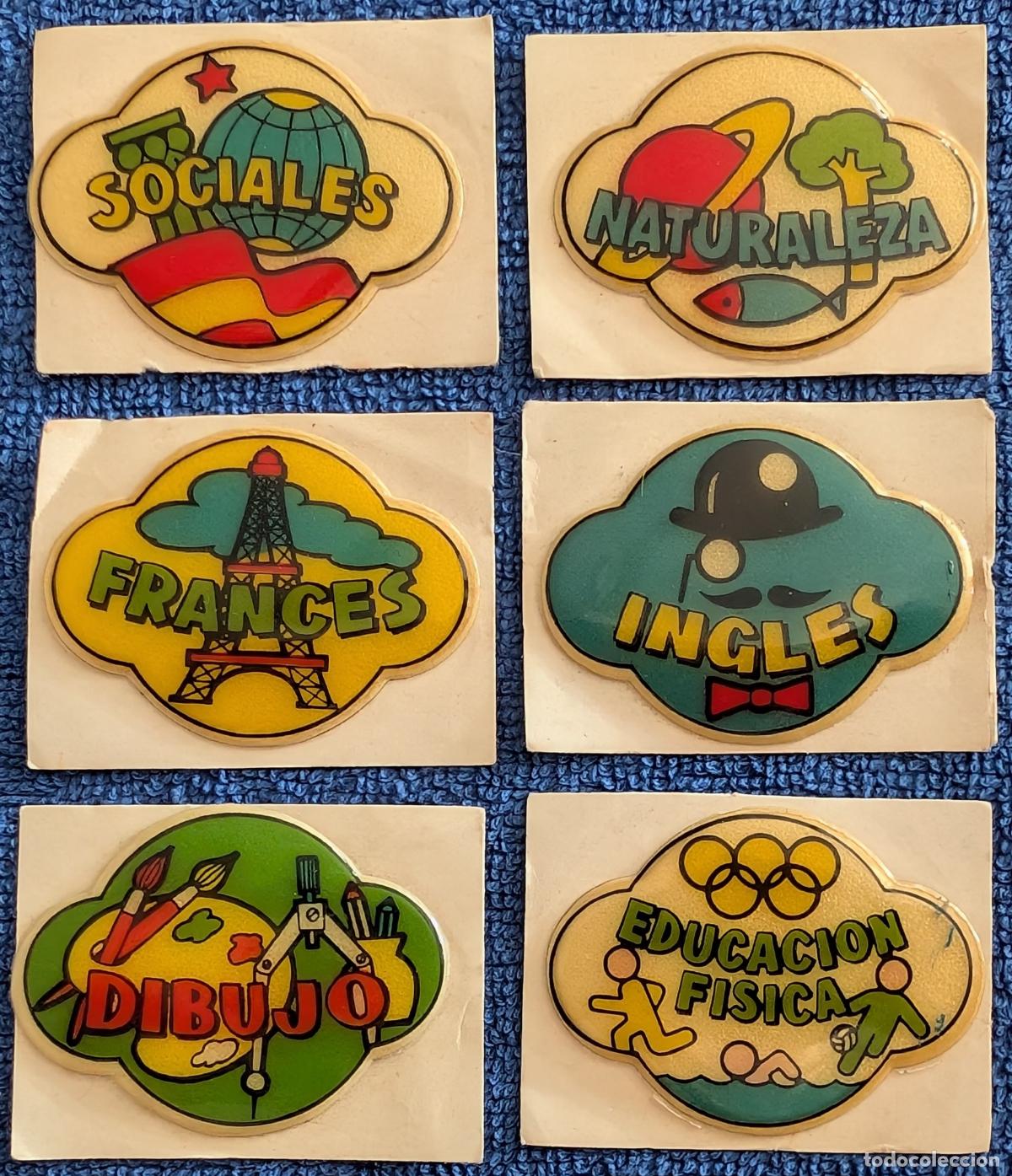 Pegatinas de colecci&oacute;n: Pegatinas acolchadas antiguas de asignaturas - Juegos Od&iacute;n (A&ntilde;os 80)