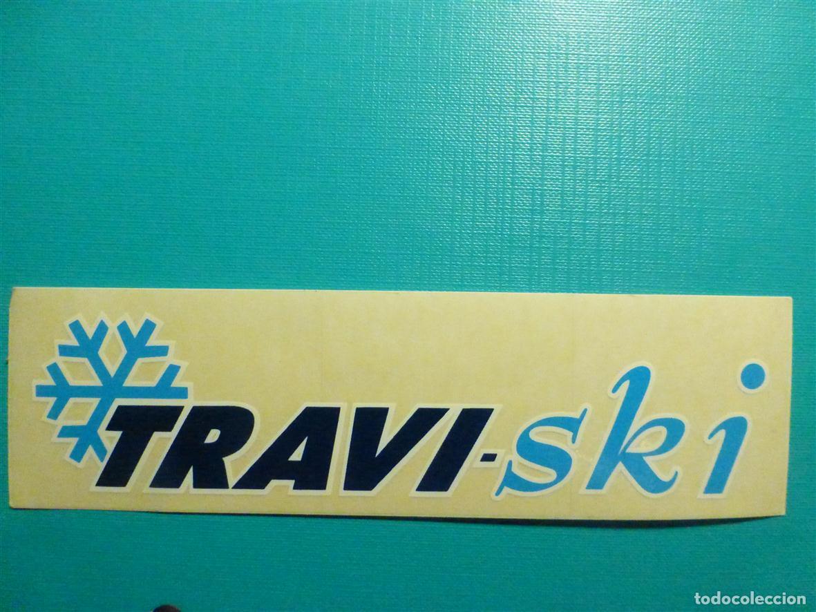 Pegatinas de colecci&oacute;n: Pegatina Deportes Monta&ntilde;a - Adhesivo Ski, Esqu&iacute;, Sky Travi-Ski - 16 x 4,5 cm.