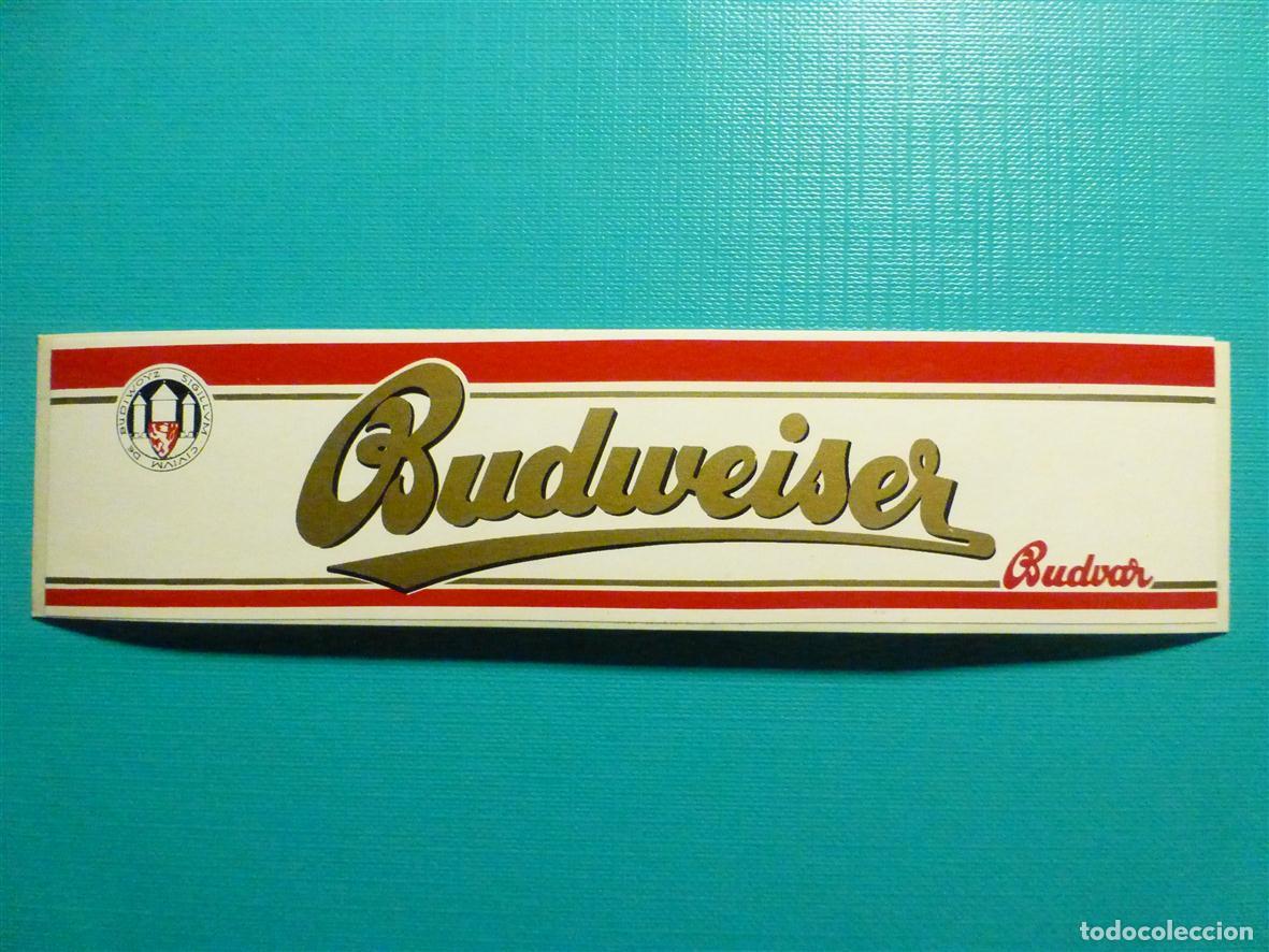 Pegatinas de colecci&oacute;n: Pegatina - Adhesivo - Cerveza - Biere - Beer - Bier - Budweiser - 15 x 3,75 cm.