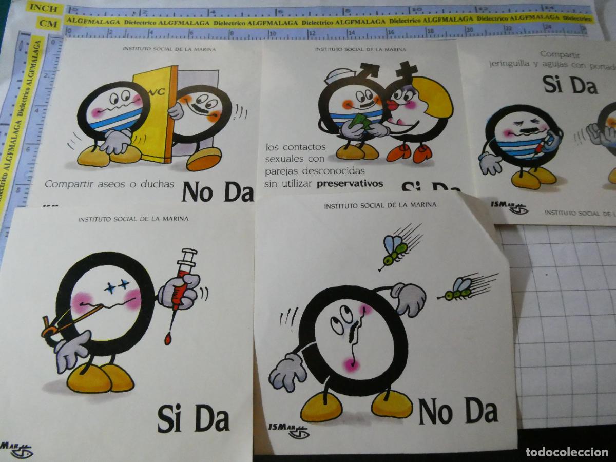 Pegatinas de colecci&oacute;n: 5 PEGATINAS POL&Iacute;TICO SINDICAL REIVINDICATIVA. INSTITUTO SOCIAL DE LA MARINA CONTRA EL SIDA 283