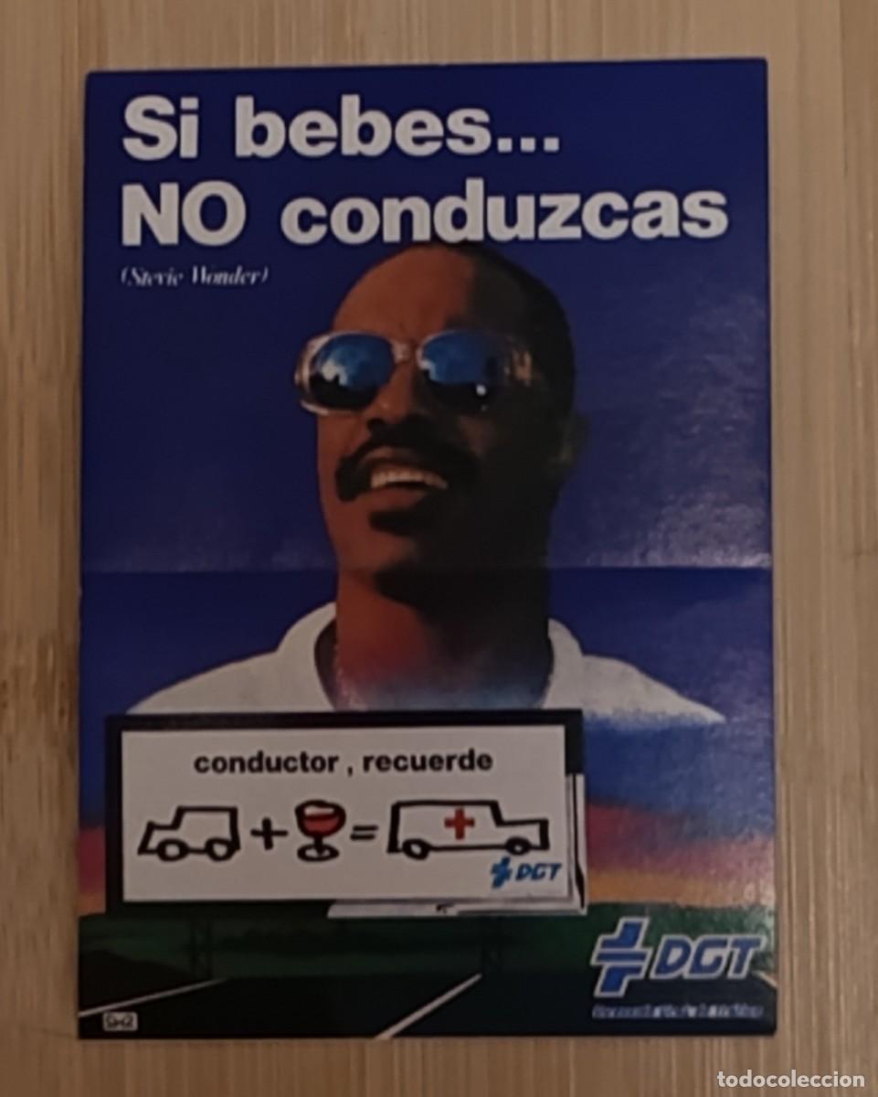 Pegatinas de colecci&oacute;n: Pegatina Vintage DGT &rdquo;Si bebes... NO conduzcas&rdquo; Stevie Wonder (A&ntilde;os 80)