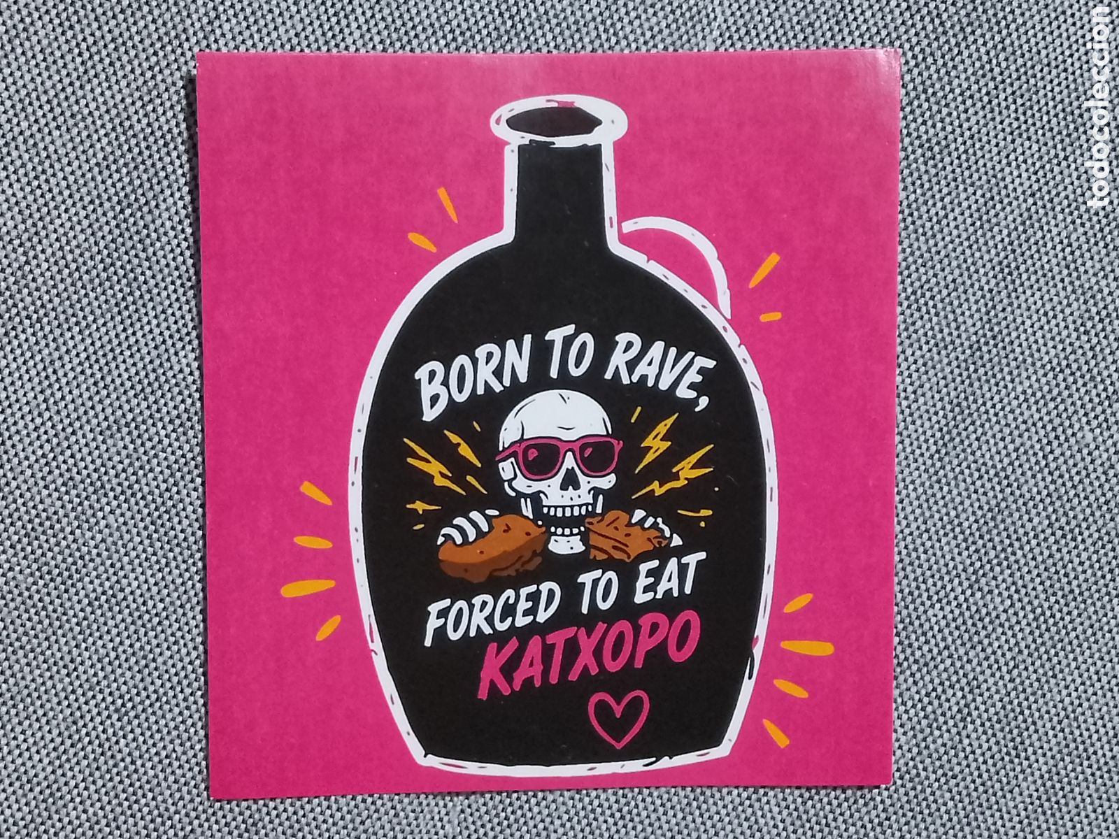 Pegatinas de colecci&oacute;n: BORN TO RAVE, FORCED TO EAT , KATXOPO . PEGATINA . STICKER