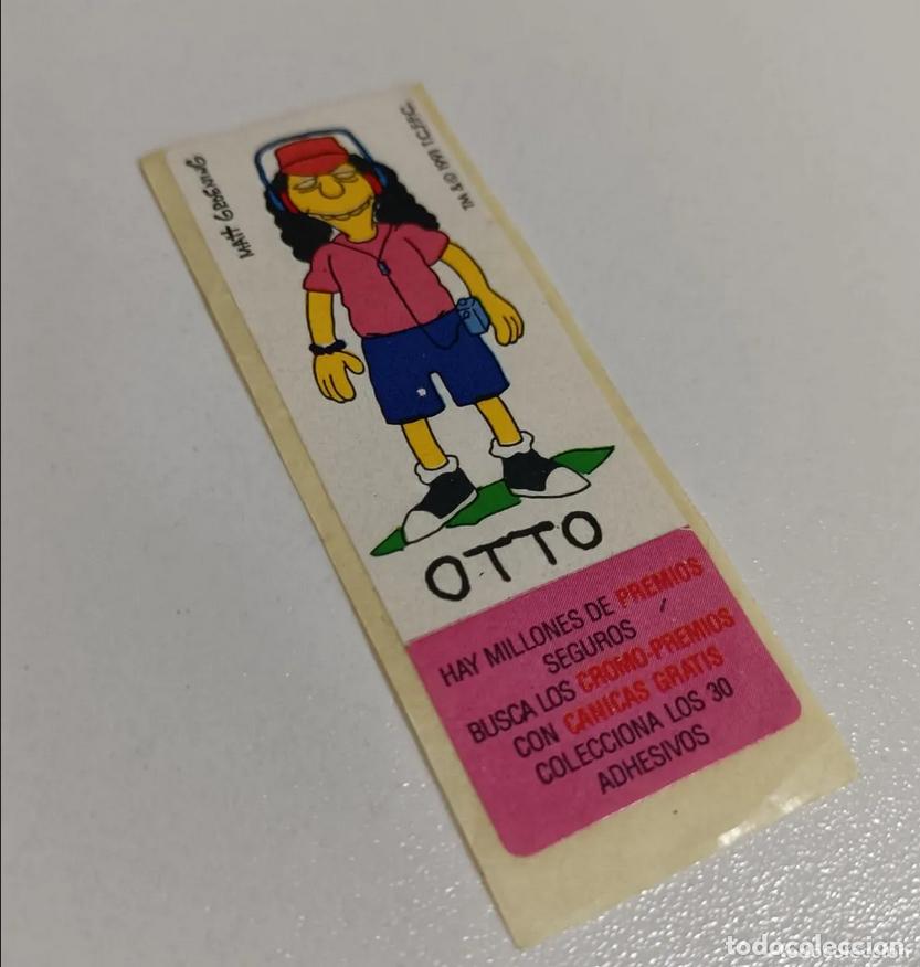 Pegatinas de colecci&oacute;n: cromo chicle simpsons simpson otto autobus sticker pegatina a&ntilde;os 90 1991 chicles oto promo canicas