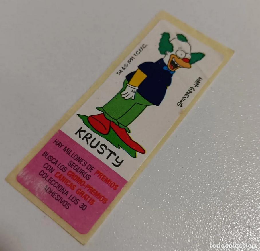 Pegatinas de colecci&oacute;n: cromo chicles simpsons simpson pegatina antiguo a&ntilde;os 90 promocion canicas 1991 krusty payaso