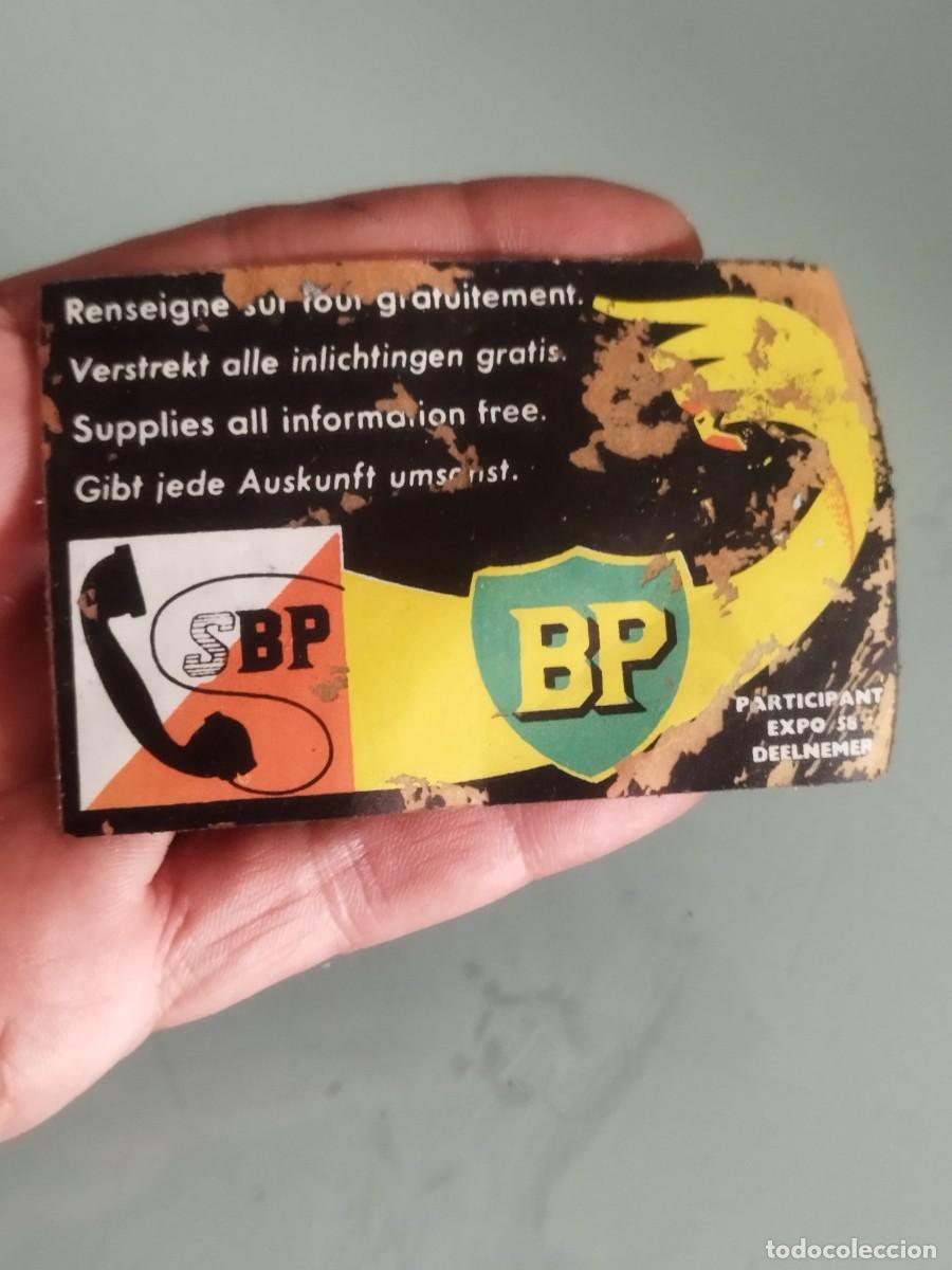 Autocolantes de cole&ccedil;&atilde;o: Antigua pegatina BP (British Petroleum) de la Exposici&oacute;n Universal de Bruselas de 1958. Ver fotos.
