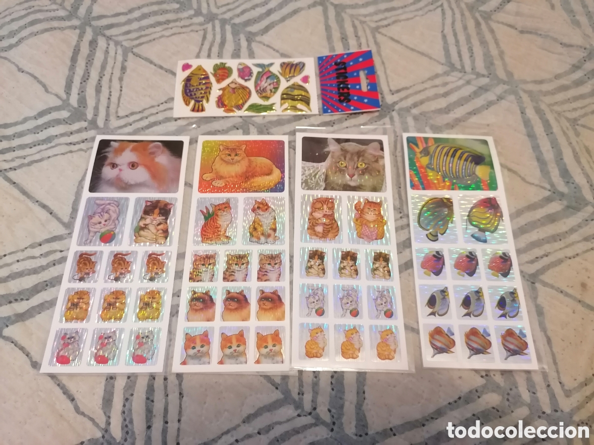 Pegatinas de colecci&oacute;n: Lote pegatinas prism&aacute;ticas/hologr&aacute;ficas vintage