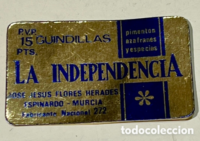 Pegatinas de colecci&oacute;n: Pegatina. LA INDEPENDENCIA. Guindillas. Espinardo. Murcia. A&ntilde;os 70.
