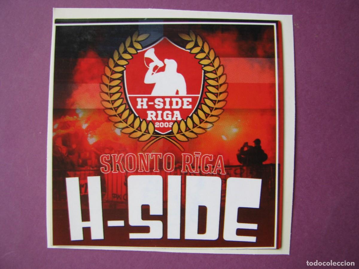 Pegatinas de colecci&oacute;n: PEGATINA DE FUTBOL. RECUPERADA. ULTRAS DE SKONTO RIGA, LETONIA. H-SIDE. 7X7 CM