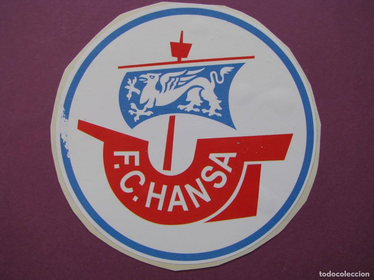 Pegatinas de colecci&oacute;n: PEGATINA DE FUTBOL. RECUPERADA. F. C. HANSA ROSTOCK. 9 CM.