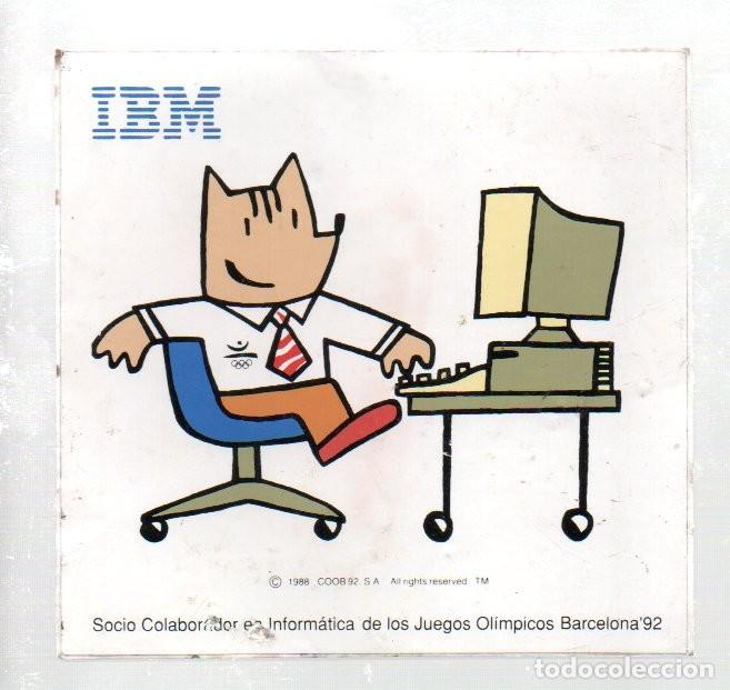 Pegatinas de colecci&oacute;n: ANTIGUA PEGATINA - ADHESIVO, IBM COBI 92, SOCIO COLABORADOR JUEGOS OLIMPICOS BARCELONA 92