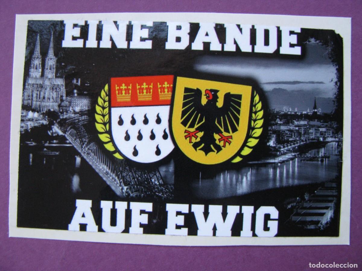 Pegatinas de colecci&oacute;n: PEGATINA DE FUTBOL. RECUPERADA. ULTRAS DE FC K&Ouml;LN Y BORUSSIA DORTMUND. 8,5X6,5 CM