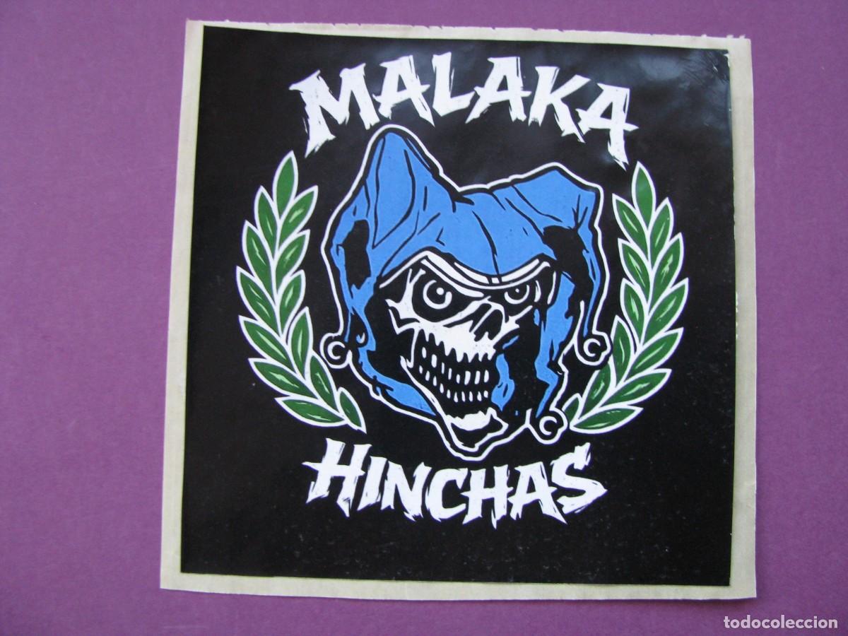 Pegatinas de colecci&oacute;n: PEGATINA DE FUTBOL. RECUPERADA. ULTRAS DE MALAGA C. F. MALAKA HICHAS. 10X10 CM