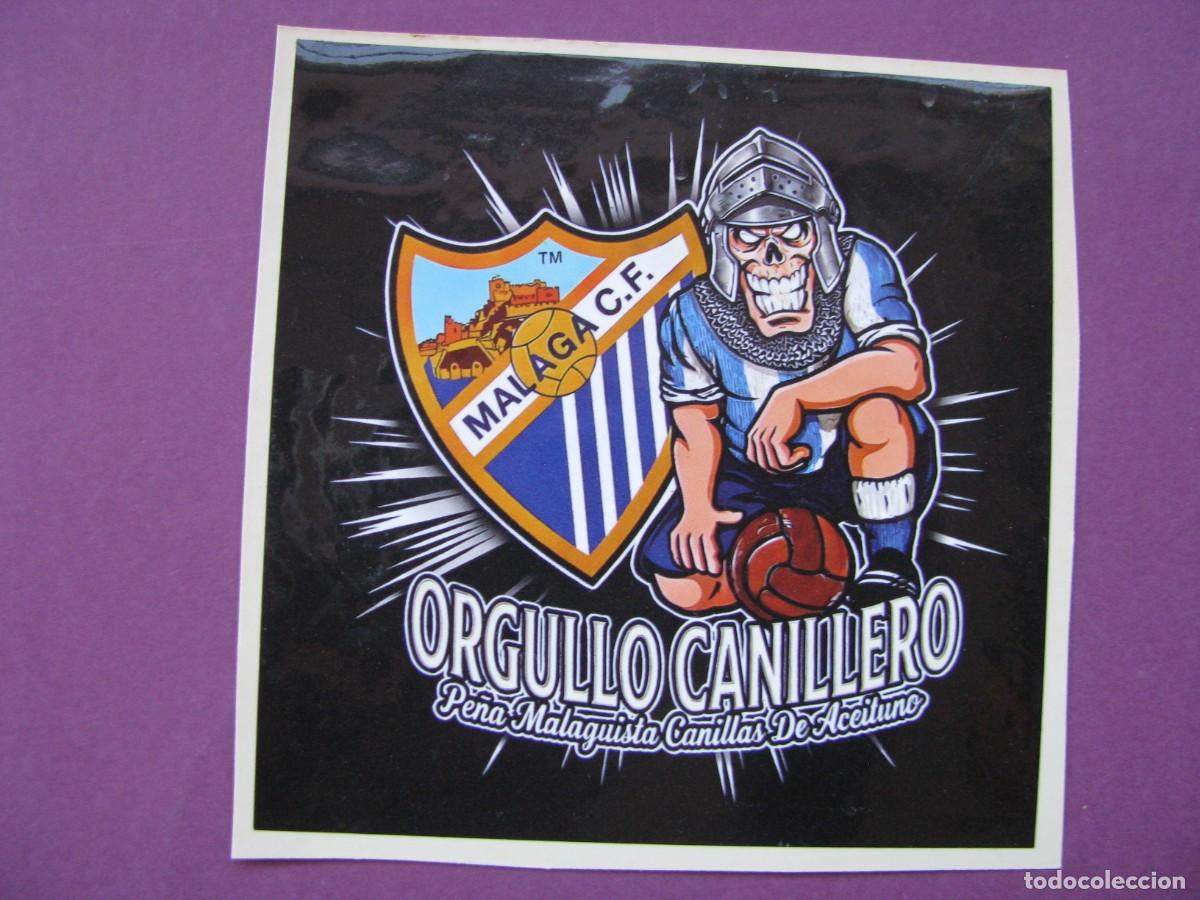 Pegatinas de colecci&oacute;n: PEGATINA DE FUTBOL. RECUPERADA. MALAGA F. C. PE&Ntilde;A MALAGUISTA CANILLAS DE ACEITUNO. 10X10 CM