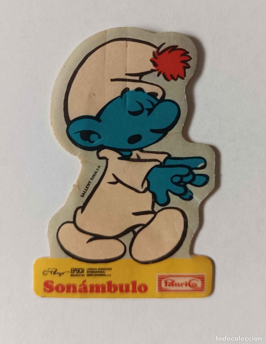 Pegatinas de colecci&oacute;n: Pegatina PANRICO Los Pitufos &rdquo;Son&aacute;mbulo&rdquo; Troquelado Vintage A&ntilde;os 80 Coleccionismo Retro Peyo