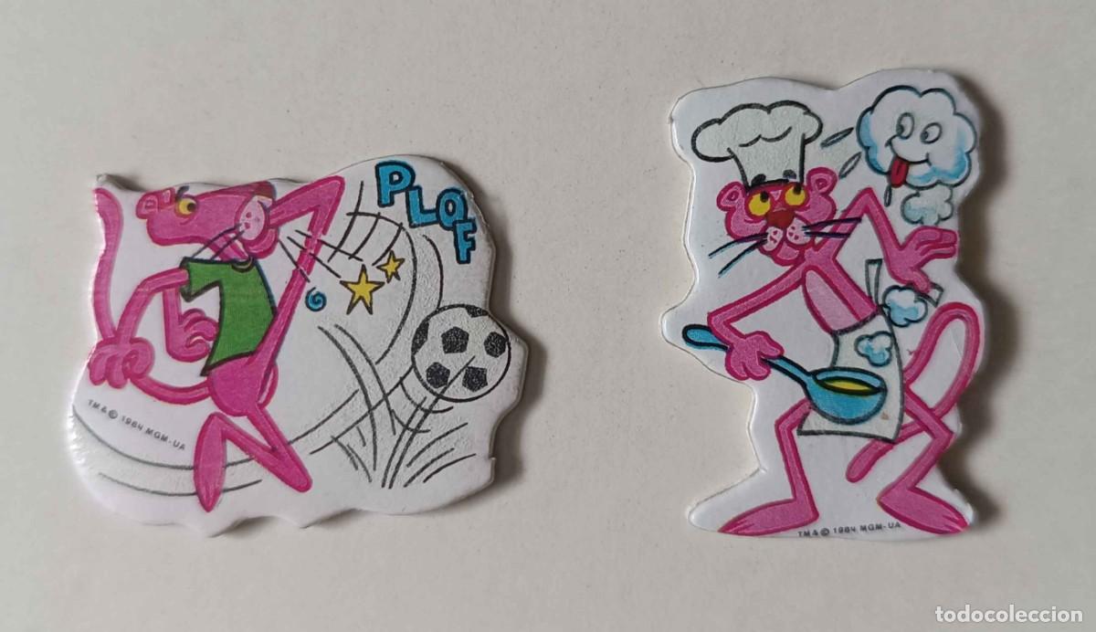 Pegatinas de colecci&oacute;n: Lote 2 pegatinas MATUTANO la Pantera Rosa Troquelado Vintage A&ntilde;os 80 Coleccionismo Retro Disfraces