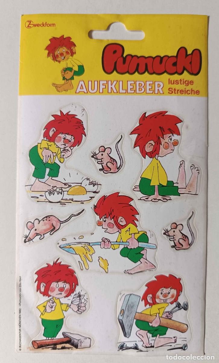 Pegatinas de colecci&oacute;n: Pliego Pegatinas PUMUKY Troquelado A&ntilde;os 80 Coleccionismo Retro Cromos Serie TV Dibujos animados 1982