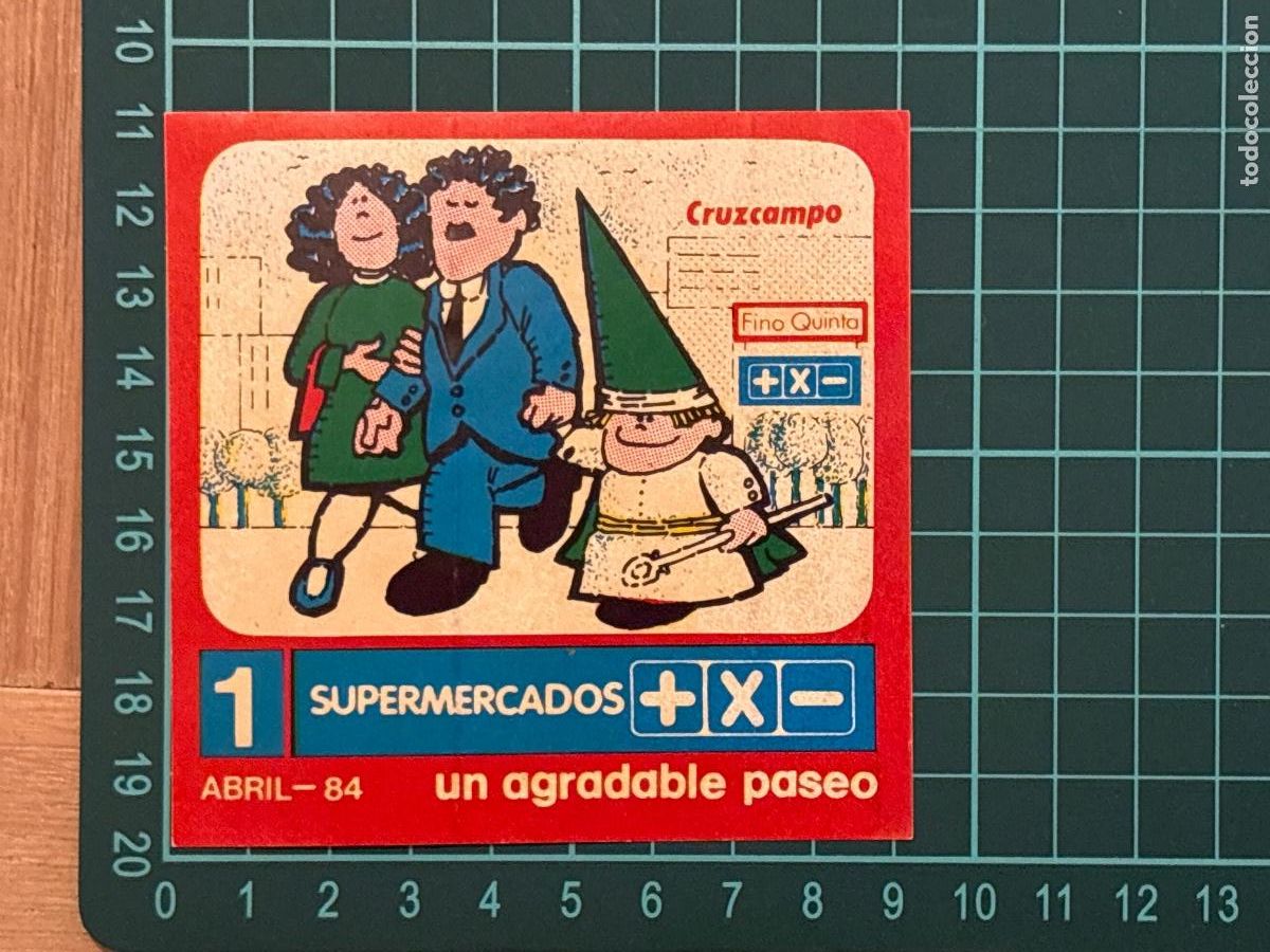 Sammlung von Aufklebern: B2. (13) PEGATINA SUPERMERCADO ABRIL 1984 +X- MAS POR MENOS CERVEZA CRUZCAMPO FI