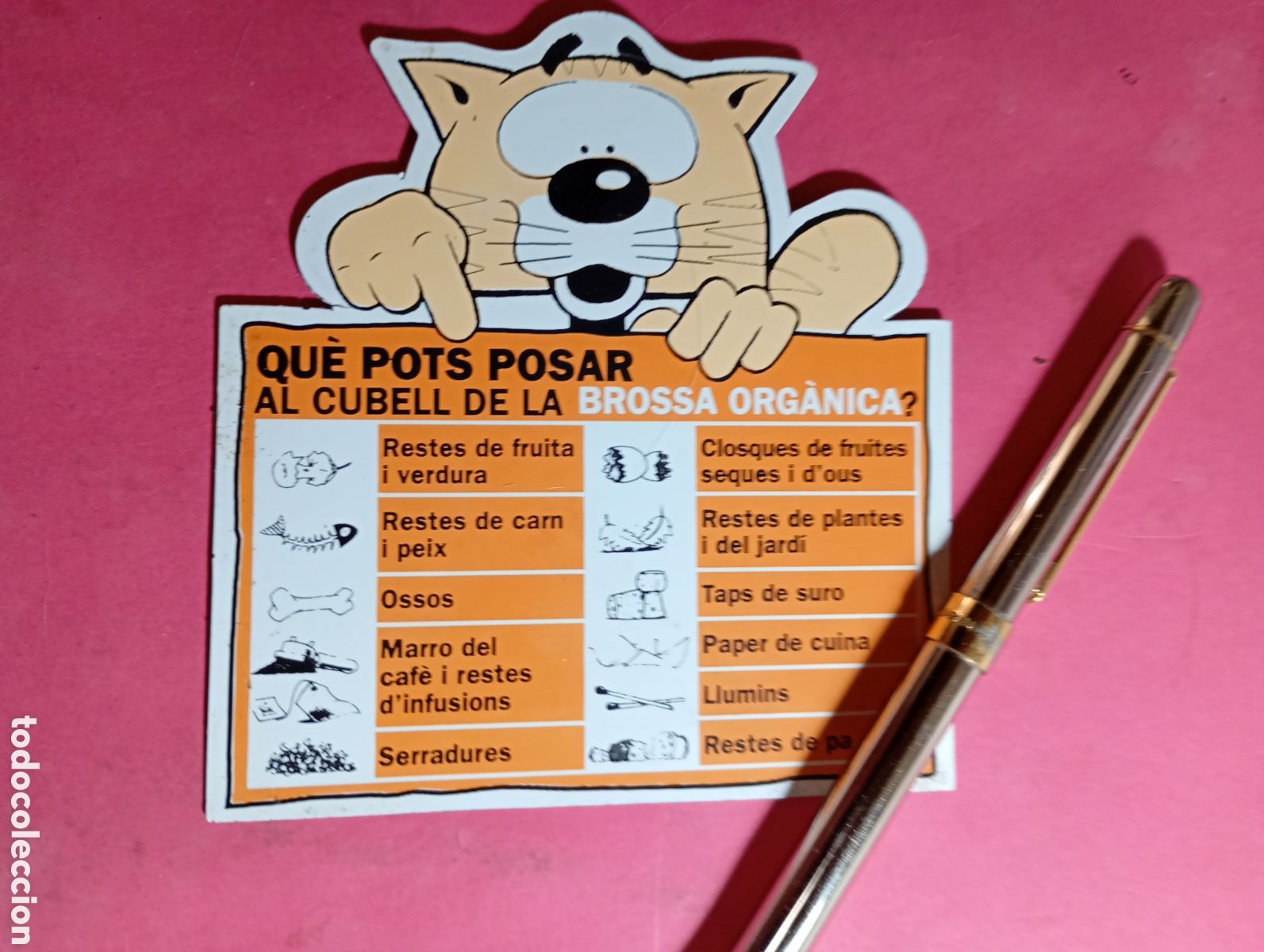 Pegatinas de colecci&oacute;n: IMAN NEVERA ICONOS DE LOS COMPONENTES RESIDUOS ORGANICOS CUBO BASURA