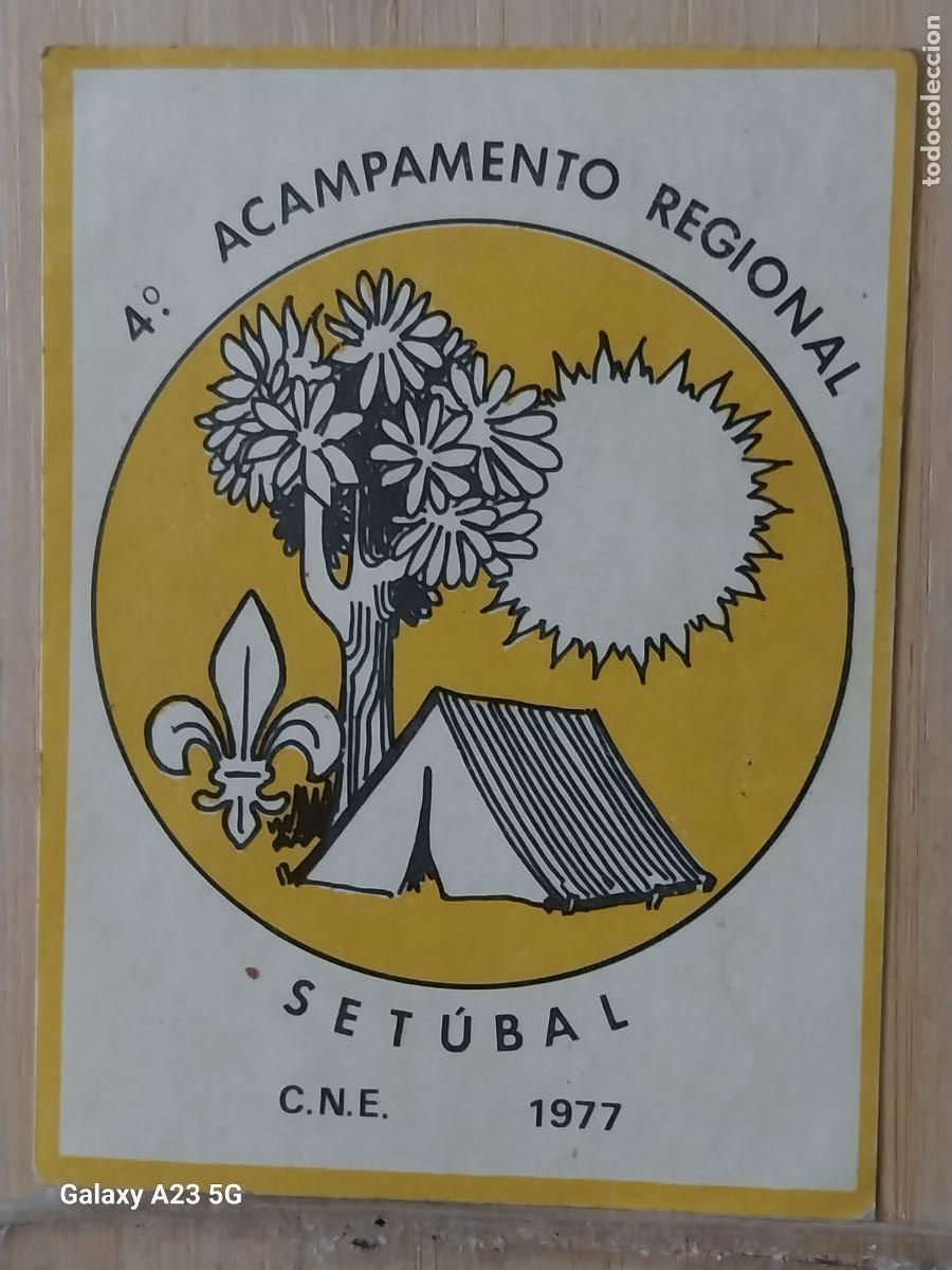 Autocolantes de cole&ccedil;&atilde;o: SCOUTS GRUPO SETUBAL ESCUTAS A&Ntilde;O 1977 PEGATINA 8.2X6.1 CM ADHESIVO ACAMPADA MONTA&Ntilde;ISMO *