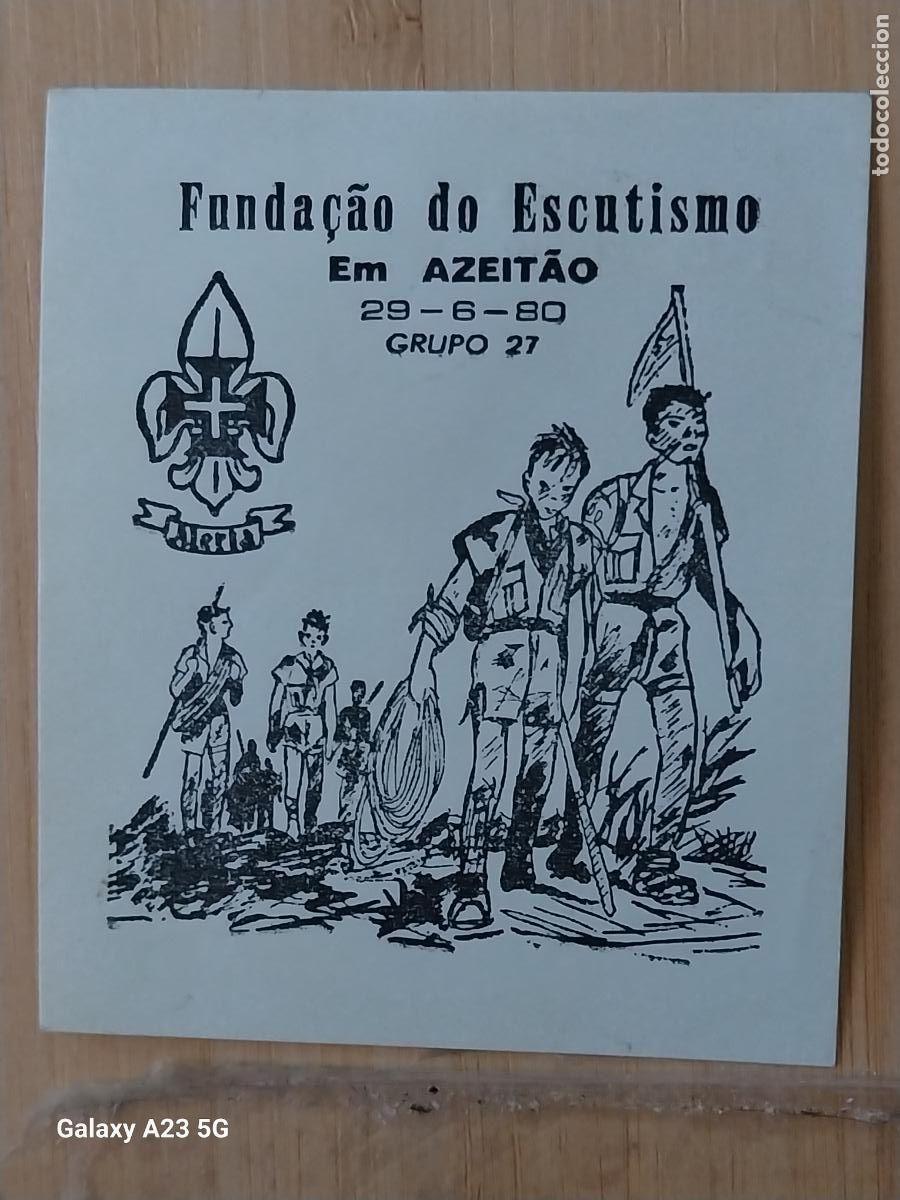 Pegatinas de colecci&oacute;n: SCOUTS GRUPO AZEITAO ESCUTISMO A&Ntilde;O 1980 PEGATINA 8.1X7 CMS ** ADHESIVO ACAMPADA MONTA&Ntilde;ISMO