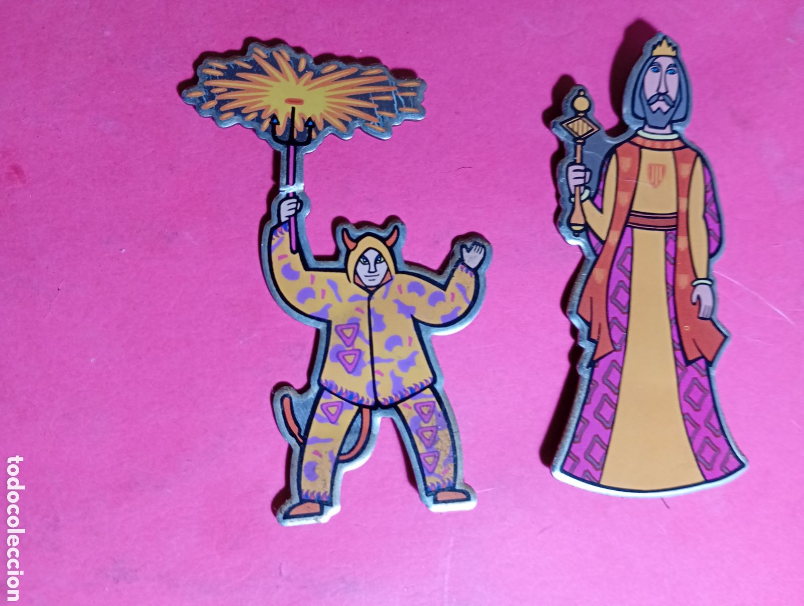 Pegatinas de colecci&oacute;n: IIMAN NEVERA lote de dos personajes dibujos animados