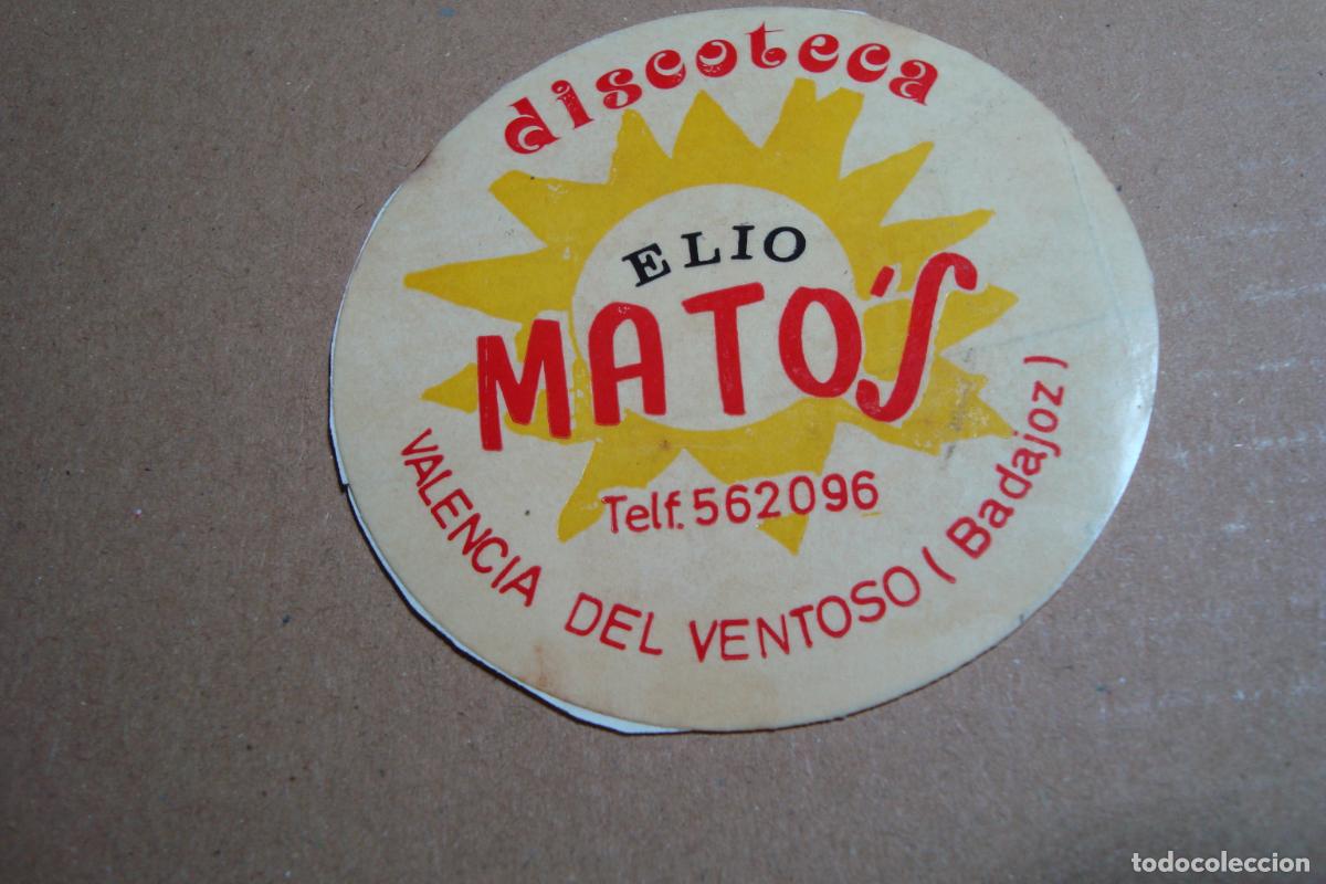 Pegatinas de colecci&oacute;n: ANTIGUA PEGATINA DISCOTECA ELIO MATO'S. VALENCIA DEL VENTOSO BADAJOZ