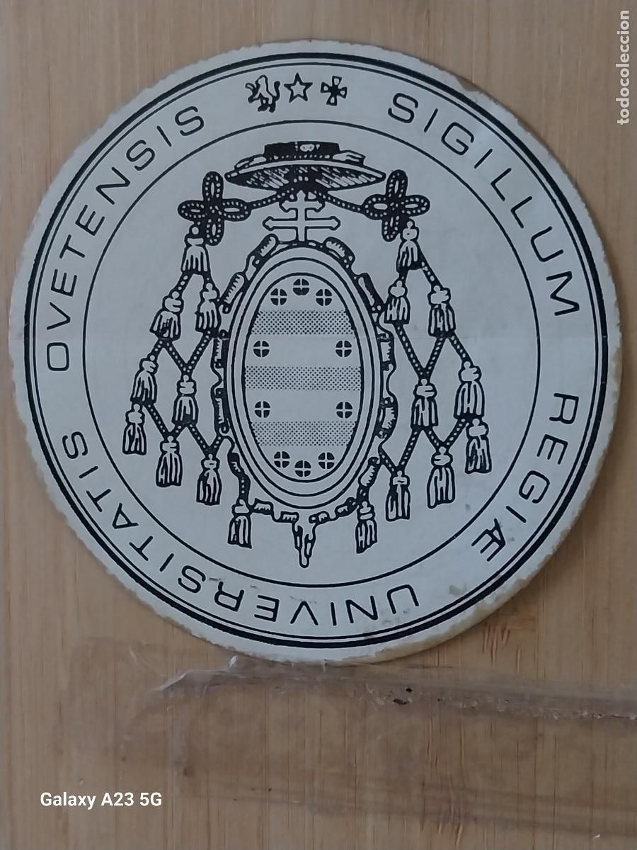 Pegatinas de colecci&oacute;n: OVETENSIS SIGILLUM REGIE UNIVERSITATIS PEGATINA VINTAGE 8.2 CMS SIN PEGAR