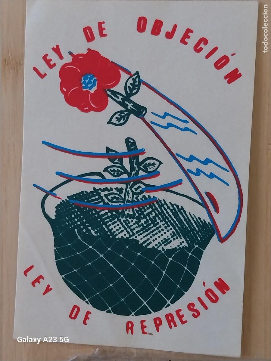 Collection stickers: PEGATINA LEY OBJECION DE REPRESION PEGATINA VINTAGE 11.3X7.5 CM POLITICO SINDICAL