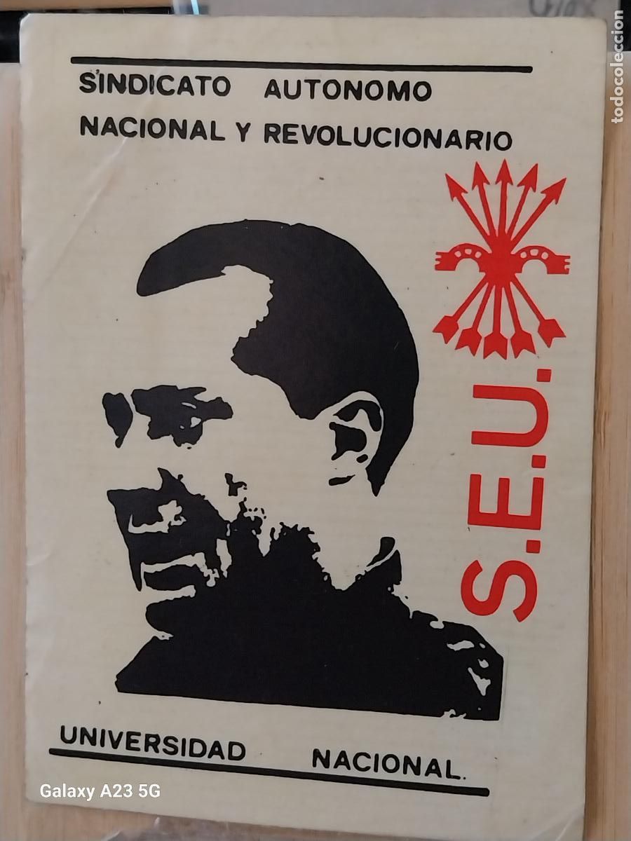 Sammlung von Aufklebern: S.E.U. SINDICATO AUTONOMO UNIVERSIDAD PEGATINA VINTAGE 13.7X10 CM POLITICO SINDICAL TRANSICION