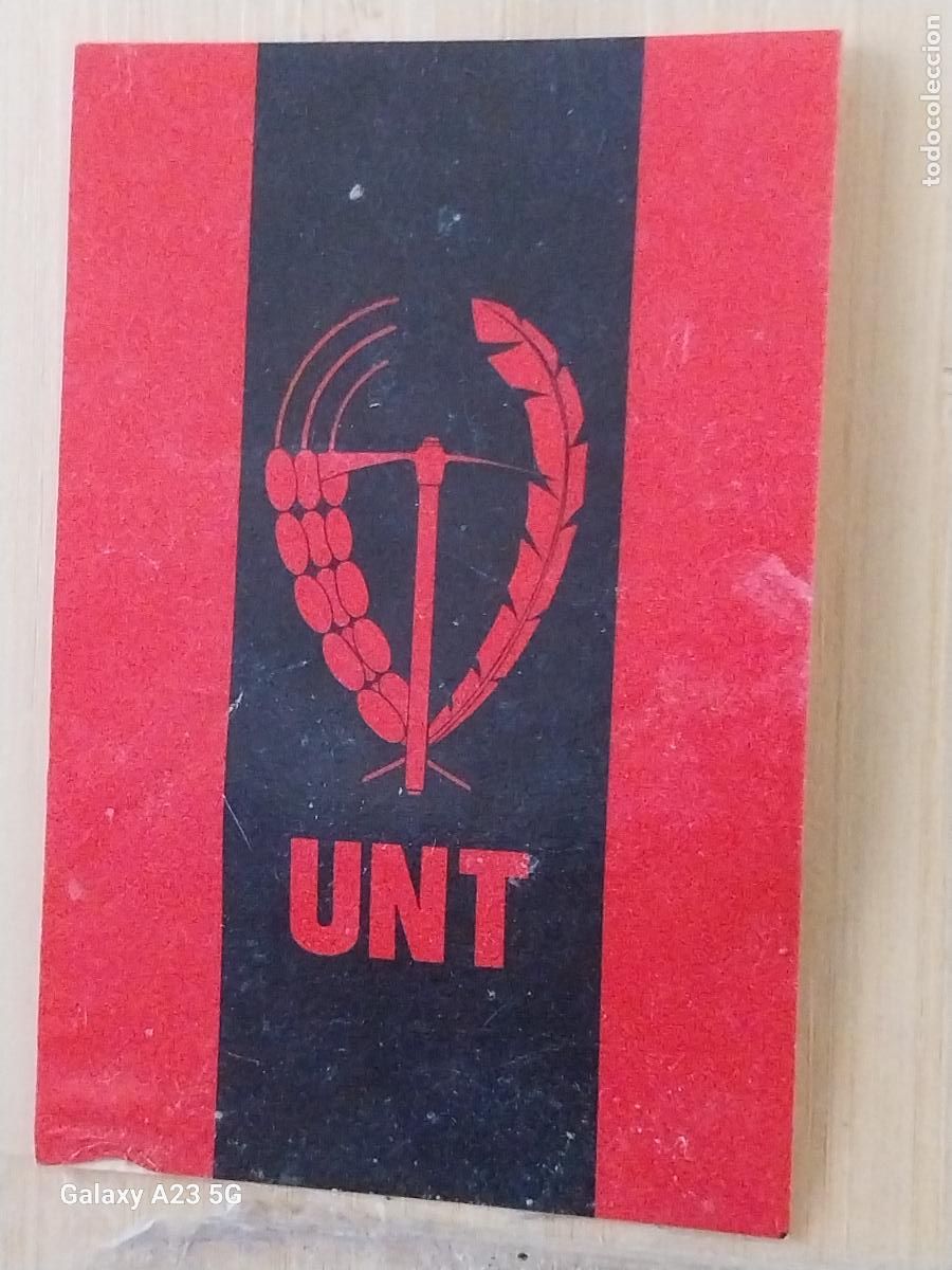 Pegatinas de colecci&oacute;n: UNT SINDICATO TRABAJADORES FALANGE PEGATINA VINTAGE 9.3X6.3 CM POLITICO SINDICAL TRANSICION