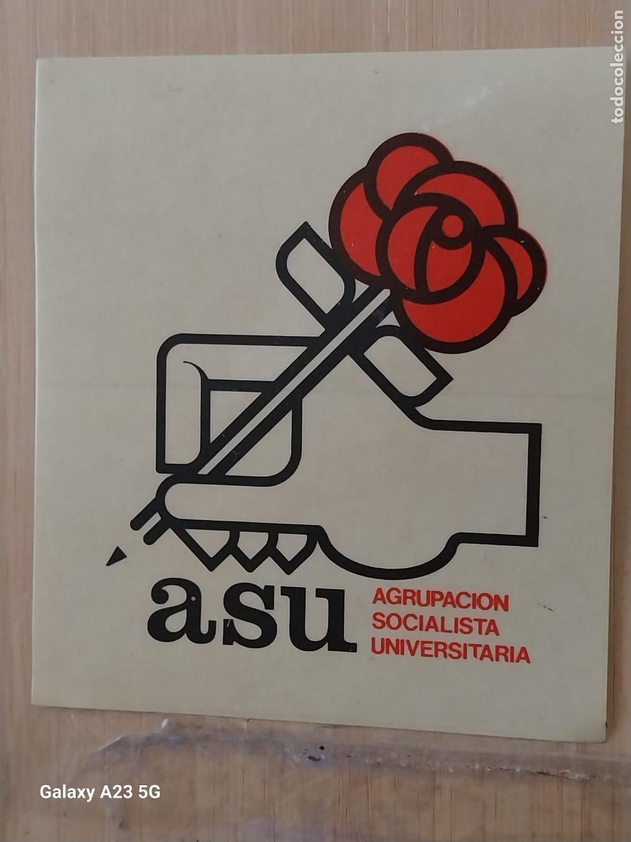 Pegatinas de colecci&oacute;n: ASU AGRUPACION SOCIALISTA UNIVERSITARIA PEGATINA 9.8X8.7 CMS POLITICO SINDICAL VINTAGE TRANSICION