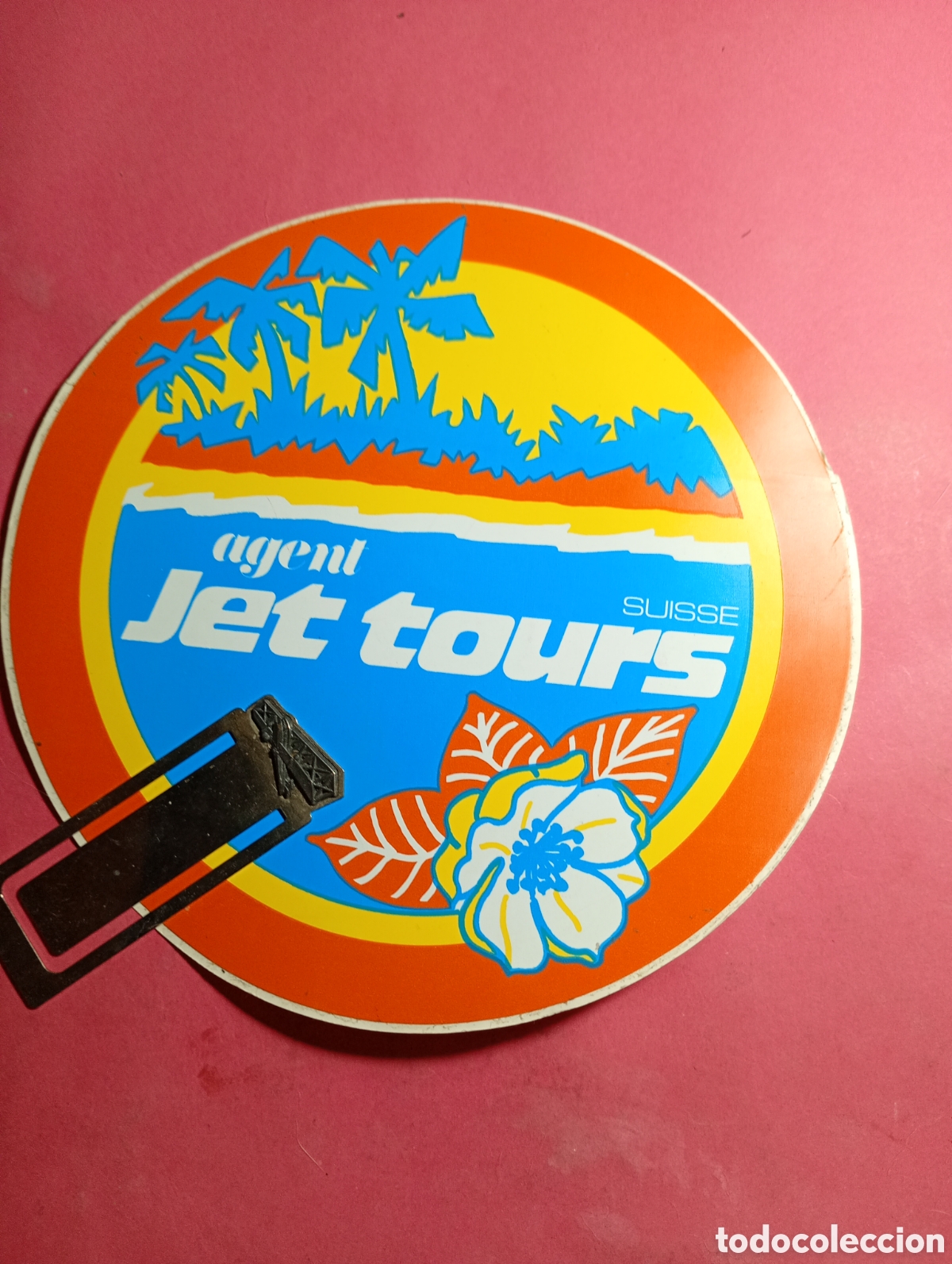 Pegatinas de colecci&oacute;n: GRAN PEGATINA CIRCULAR ''AGENT JET TOURS''