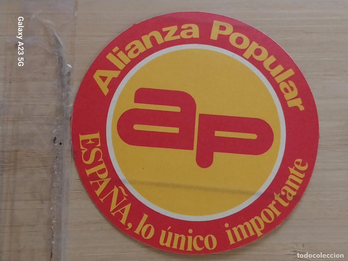 Pegatinas de colecci&oacute;n: AP ALIANZA POPULAR ESPA&Ntilde;A LO UNICO IMPORTANTE PEGATINA 7.5 CMS POLITICO SINDICAL VINTAGE TRANSICION