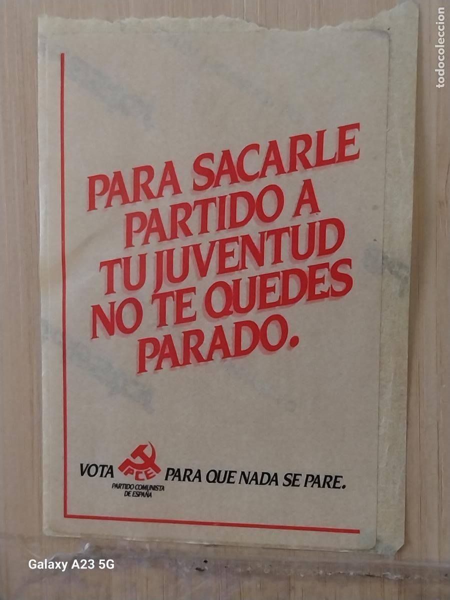 Pegatinas de colecci&oacute;n: PCE PARA SACARLE PARTIDO A TU JUVENTUD NO PARADO PEGATINA 10X6.5 CMS POLITICO SINDICAL TRANSICION